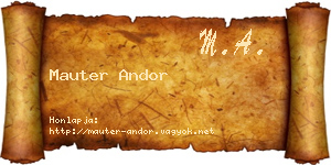 Mauter Andor névjegykártya